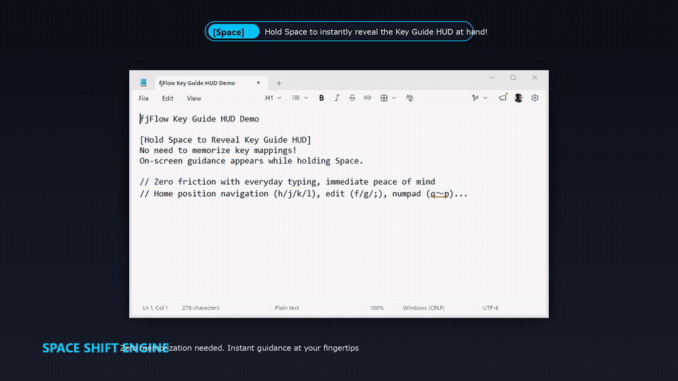 fjFlow Key Guide HUD Live Demo